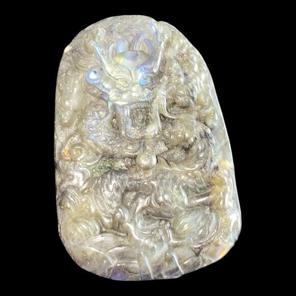 Carved Labradorite Dragon cabochon - Picture 14 of 15